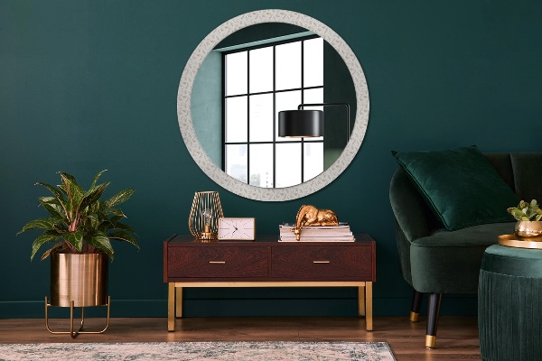 Round decorative mirror Feathers
