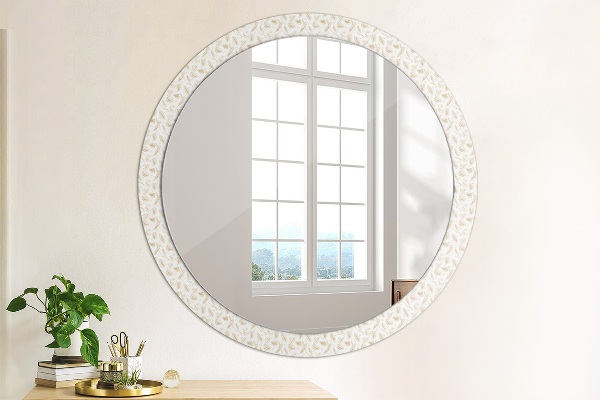 Round decorative mirror Feathers