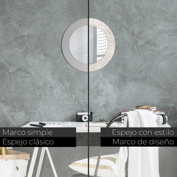Round decorative mirror Feathers