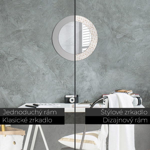 Round decorative mirror Feathers