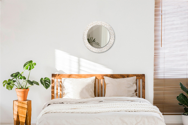 Round decorative mirror Feathers
