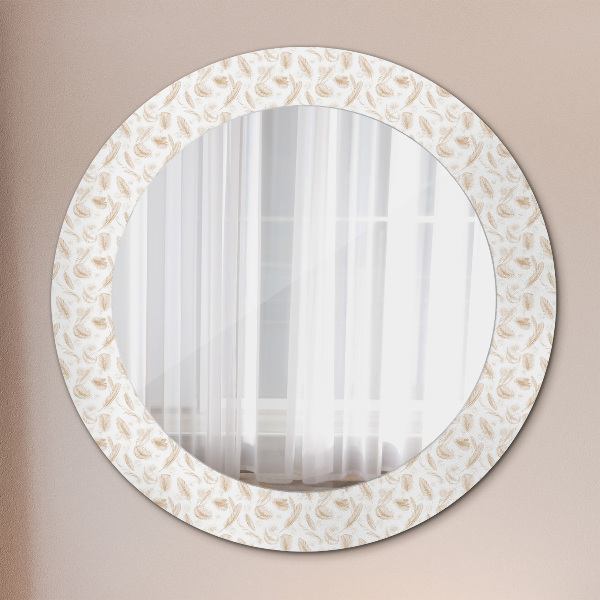Round decorative mirror Feathers