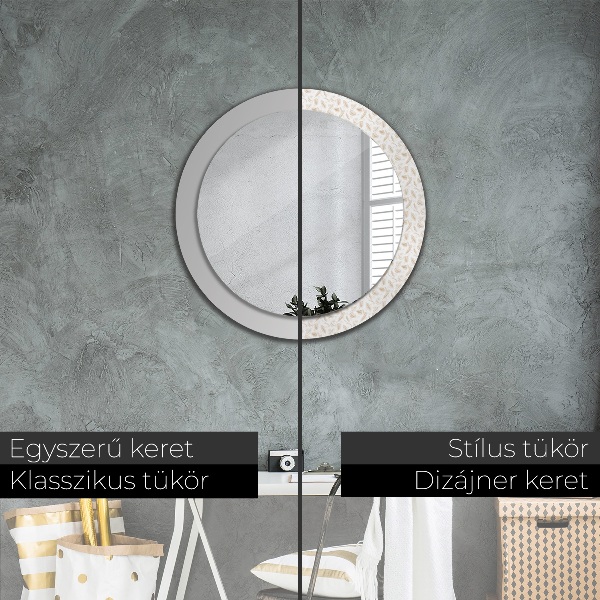 Round decorative mirror Feathers
