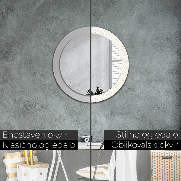 Round decorative mirror Feathers