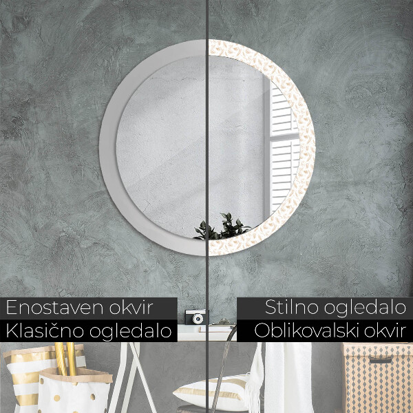 Round decorative mirror Feathers