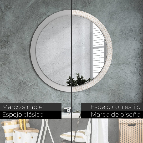 Round decorative mirror Feathers