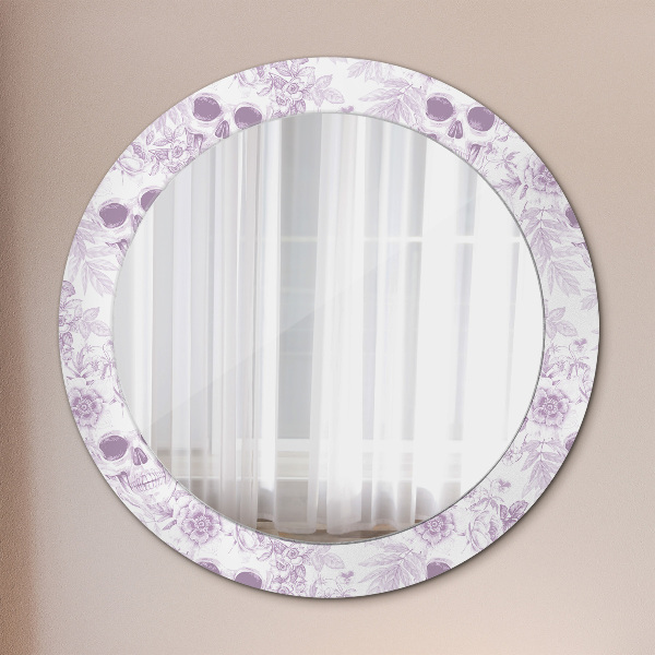Round printed mirror Skulls