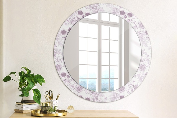 Round printed mirror Skulls