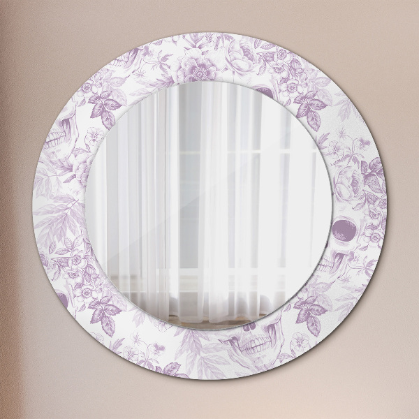 Round printed mirror Skulls