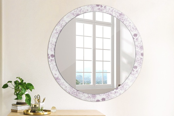 Round printed mirror Skulls