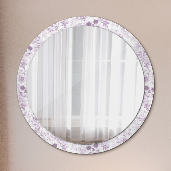 Round printed mirror Skulls