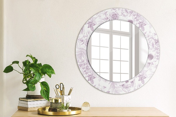 Round printed mirror Skulls