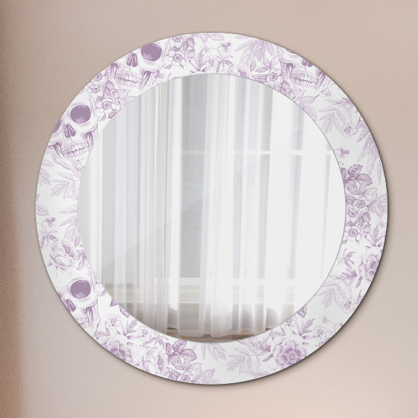 Round printed mirror Skulls