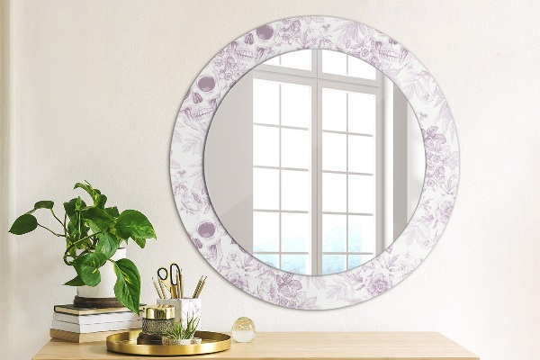 Round printed mirror Skulls
