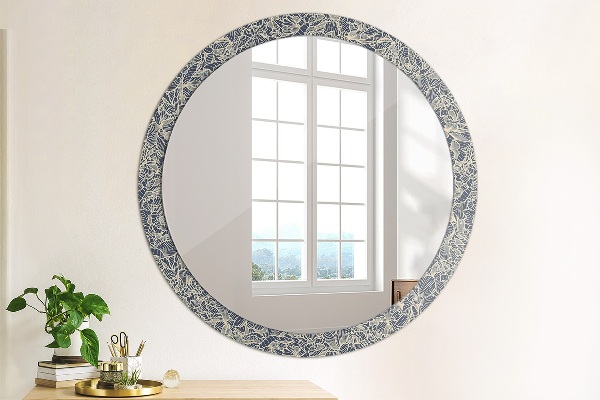 Round printed mirror Flowers