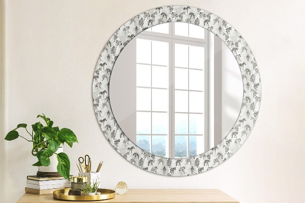 Round decorative mirror Tropical tiger