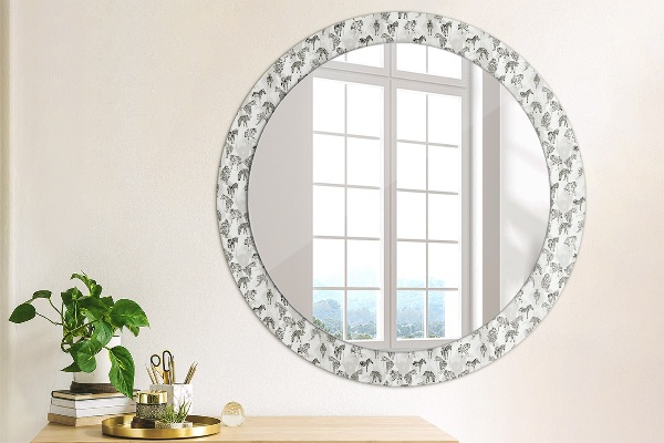 Round decorative mirror Tropical tiger