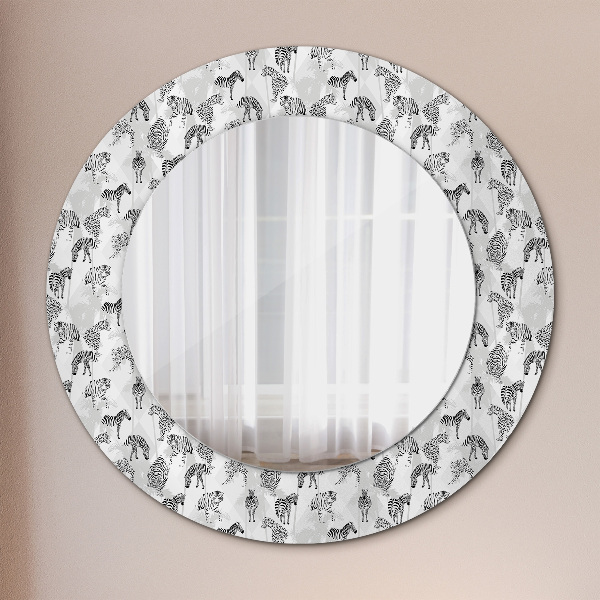 Round decorative mirror Tropical tiger
