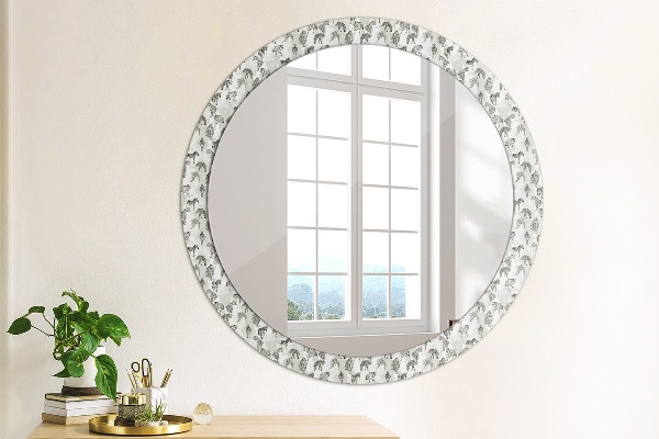 Round decorative mirror Tropical tiger