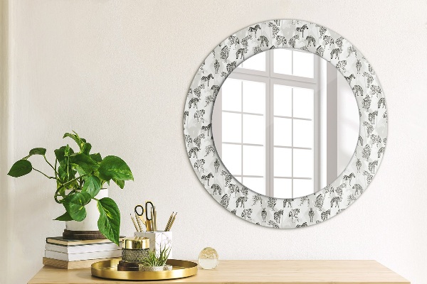 Round decorative mirror Tropical tiger
