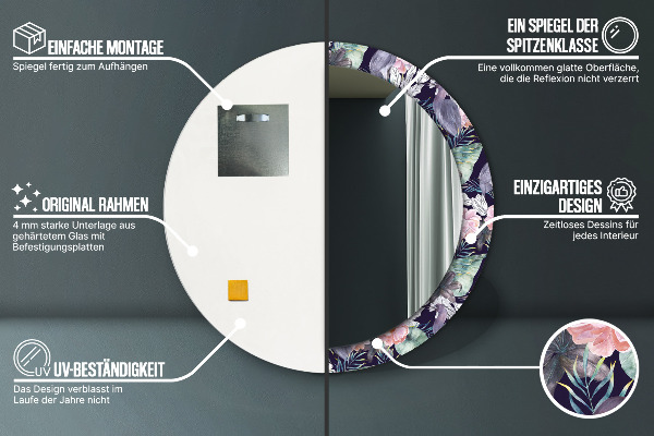 Round decorative mirror Caps birds