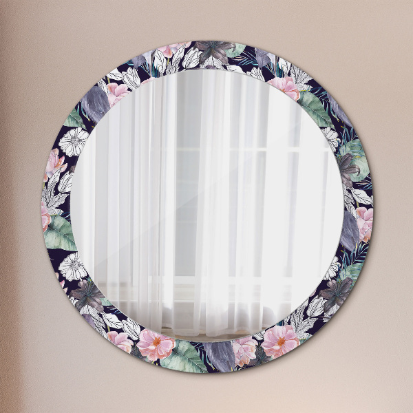 Round decorative mirror Caps birds
