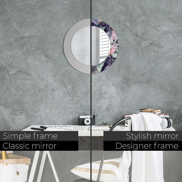 Round decorative mirror Caps birds