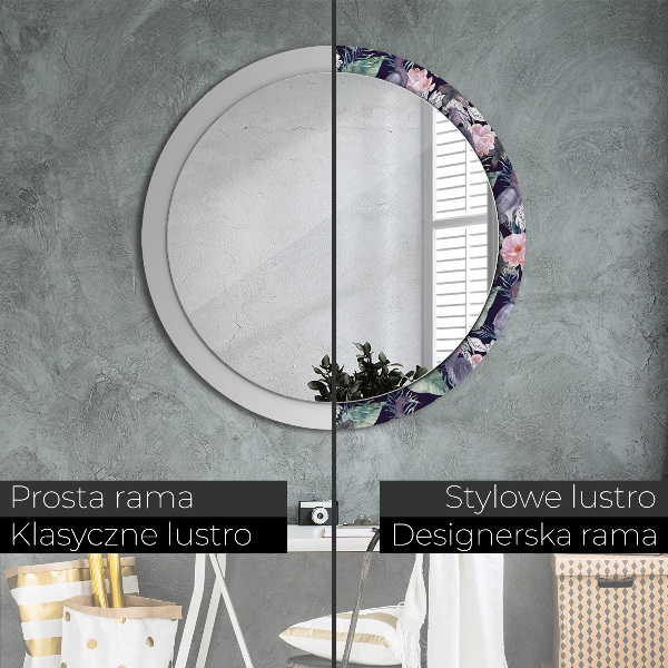 Round decorative mirror Caps birds