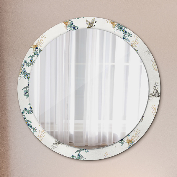 Round printed mirror Chinoseries