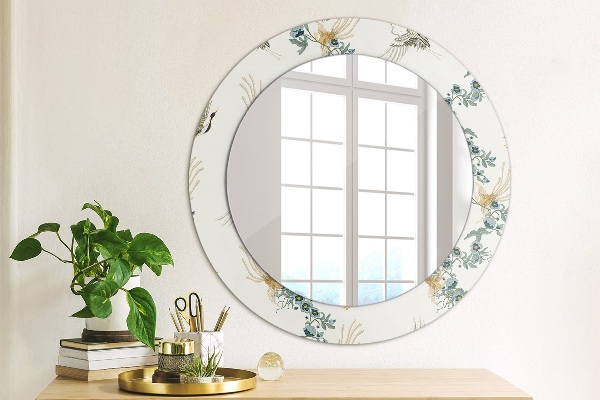 Round printed mirror Chinoseries