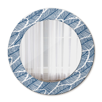 Round printed mirror Leaves