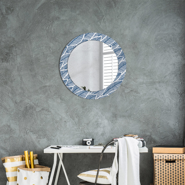 Round printed mirror Leaves