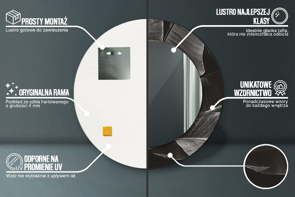 Round wall mirror decor Tropical palm trees