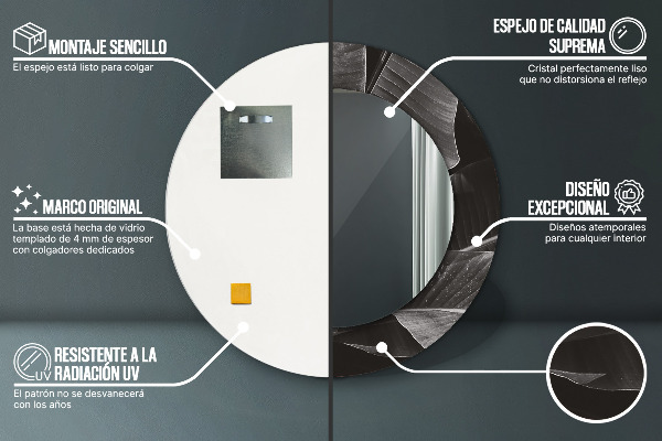 Round wall mirror decor Tropical palm trees