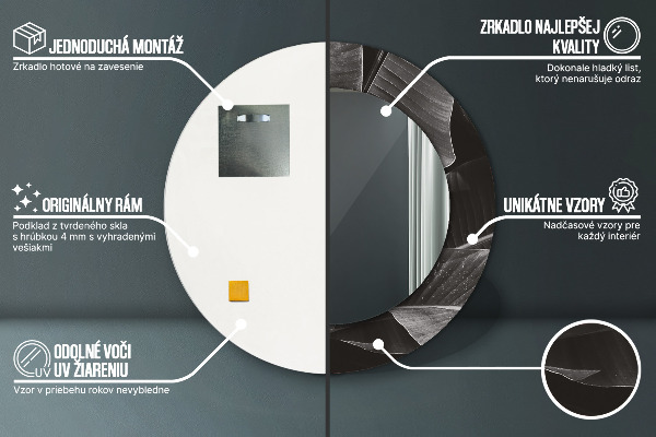 Round wall mirror decor Tropical palm trees