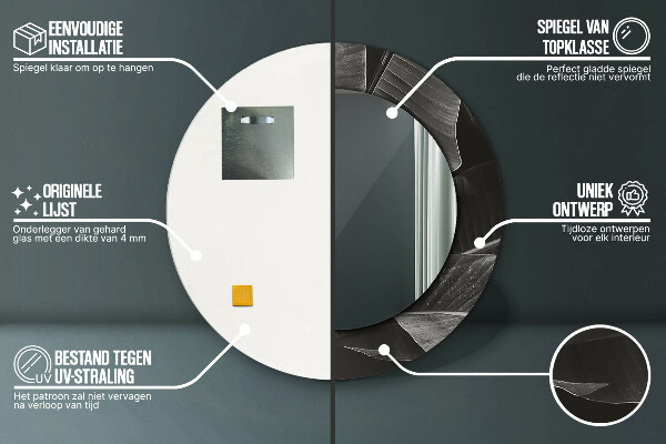 Round wall mirror decor Tropical palm trees