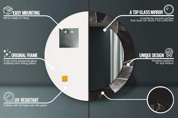 Round wall mirror decor Tropical palm trees