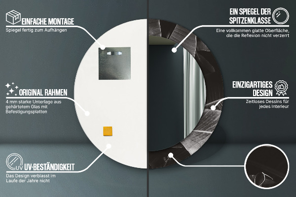 Round wall mirror decor Tropical palm trees