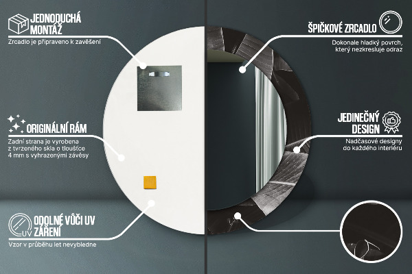 Round wall mirror decor Tropical palm trees