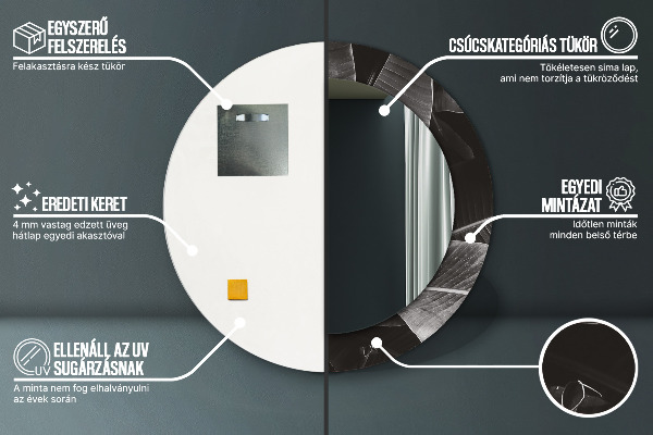 Round wall mirror decor Tropical palm trees