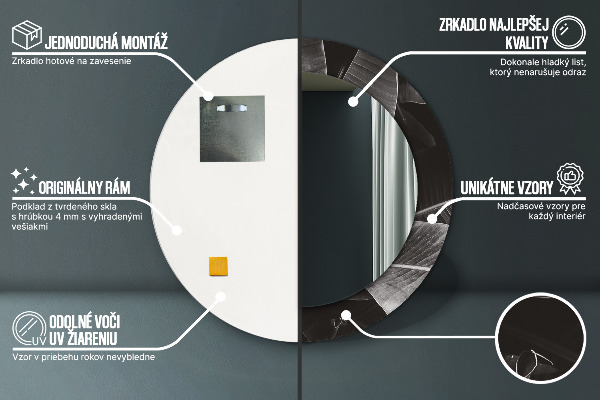 Round wall mirror decor Tropical palm trees