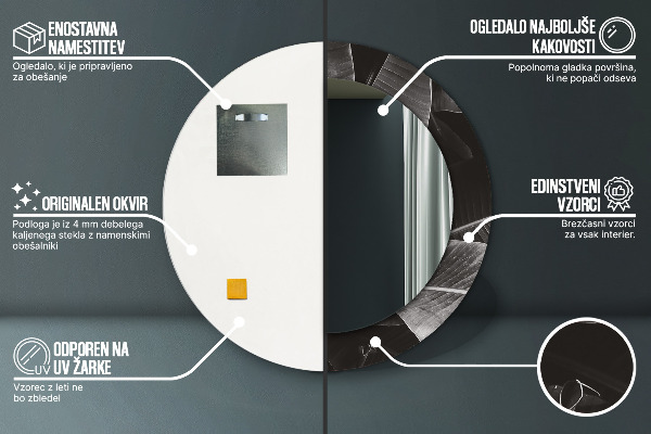 Round wall mirror decor Tropical palm trees