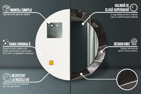 Round wall mirror decor Tropical palm trees