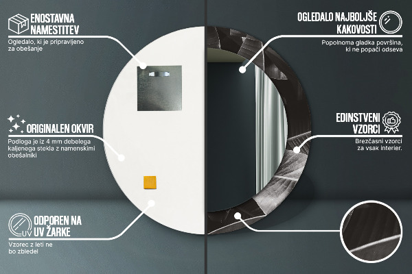 Round wall mirror decor Tropical palm trees