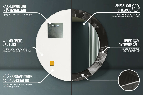 Round wall mirror decor Tropical palm trees