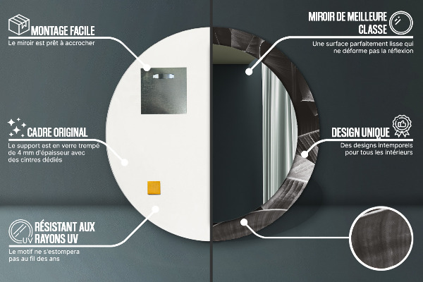 Round wall mirror decor Tropical palm trees