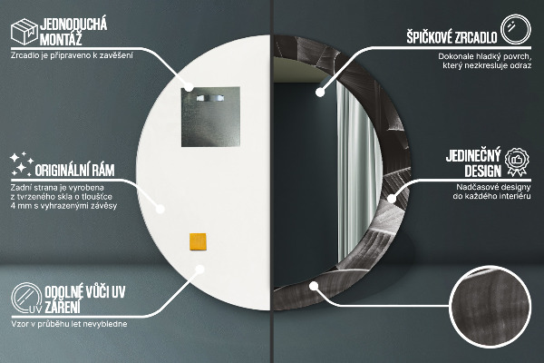 Round wall mirror decor Tropical palm trees