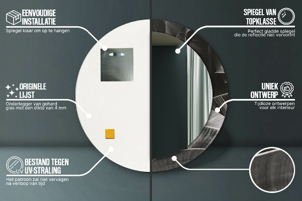 Round wall mirror decor Tropical palm trees