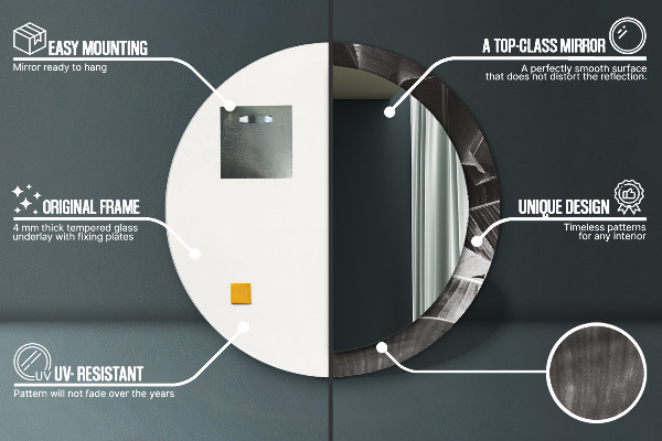 Round wall mirror decor Tropical palm trees