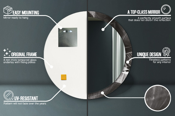 Round wall mirror decor Tropical palm trees